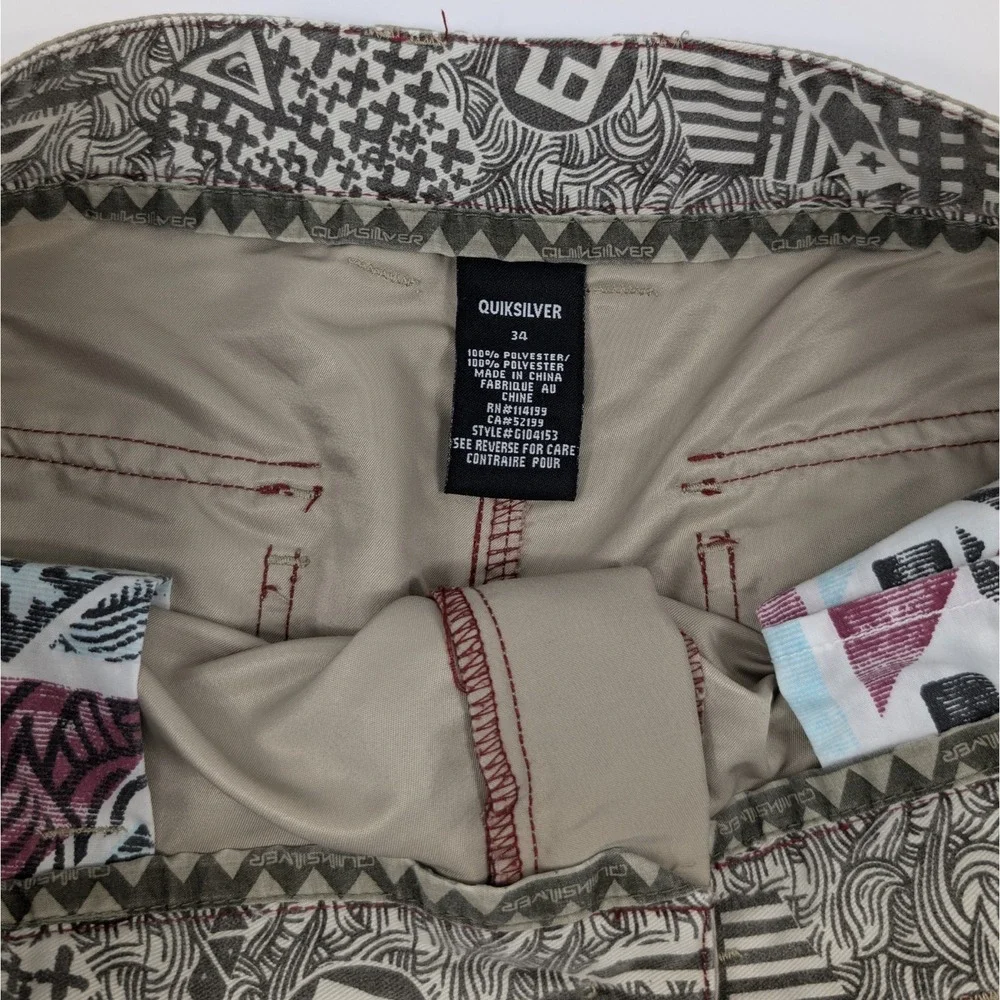 Vintage Y2K Quiksilver Cargo Shorts Mens 34x9 Tan Skater‎ Surfer Streetwear